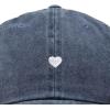 imageDALIX Lil Heart Embroidered Cotton Summer Outdoor Baseball Cap Dad Hat WomensWashed Navy Blue