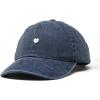 imageDALIX Lil Heart Embroidered Cotton Summer Outdoor Baseball Cap Dad Hat WomensWashed Navy Blue