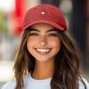 imageDALIX Lil Heart Embroidered Cotton Summer Outdoor Baseball Cap Dad Hat WomensWashed Red