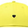 imageDALIX Lil Heart Embroidered Cotton Summer Outdoor Baseball Cap Dad Hat WomensYellow