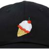 imageDALIX Sundae Cute Ice Cream Cone w Cherry On Top Summer HatBlack