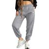 imageDALIX Ghost Embroidered Fleece Jogger Cuff Sweatpant Sweats Soft Warm Cute WomensHtr Gray