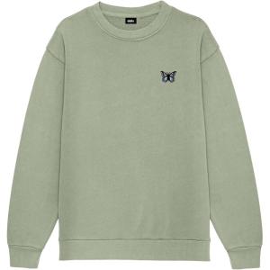 imageDALIX Butterfly Embroidery Relaxed Crewneck Sweatshirt Soft Fleece Fit Lounge WomensOil Green