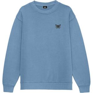 imageDALIX Butterfly Embroidery Relaxed Crewneck Sweatshirt Soft Fleece Fit Lounge WomensPebble Blue