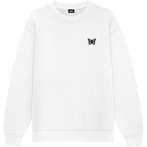 imageDALIX Butterfly Embroidery Relaxed Crewneck Sweatshirt Soft Fleece Fit Lounge WomensWhite