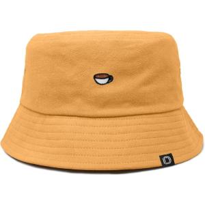 imageDALIX Lil Coffee Embroidered Cotton Summer Food Outdoor Bucket Hat WomensGolden Cream