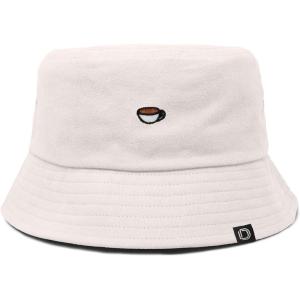imageDALIX Lil Coffee Embroidered Cotton Summer Food Outdoor Bucket Hat WomensParchment White