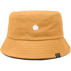 imageDALIX Lil Flower Embroidered Cotton Cap Outdoor Bucket Hat WomensGolden Cream