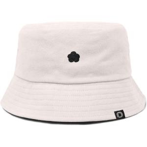 imageDALIX Lil Flower Embroidered Cotton Cap Outdoor Bucket Hat WomensParchment White
