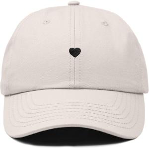 imageDALIX Lil Heart Embroidered Cotton Summer Outdoor Baseball Cap Dad Hat WomensBeige