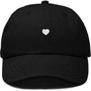 imageDALIX Lil Heart Embroidered Cotton Summer Outdoor Baseball Cap Dad Hat WomensBlack