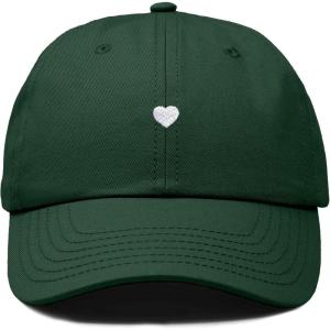 imageDALIX Lil Heart Embroidered Cotton Summer Outdoor Baseball Cap Dad Hat WomensDark Green