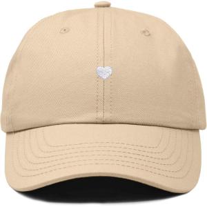 imageDALIX Lil Heart Embroidered Cotton Summer Outdoor Baseball Cap Dad Hat WomensKhaki