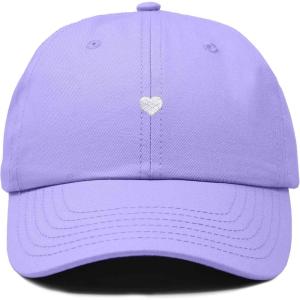 imageDALIX Lil Heart Embroidered Cotton Summer Outdoor Baseball Cap Dad Hat WomensLavender