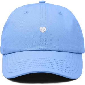 imageDALIX Lil Heart Embroidered Cotton Summer Outdoor Baseball Cap Dad Hat WomensLight Blue