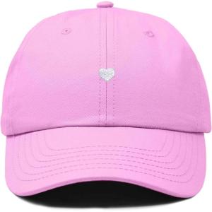 imageDALIX Lil Heart Embroidered Cotton Summer Outdoor Baseball Cap Dad Hat WomensLight Pink