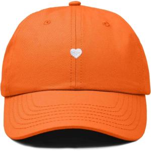 imageDALIX Lil Heart Embroidered Cotton Summer Outdoor Baseball Cap Dad Hat WomensOrange