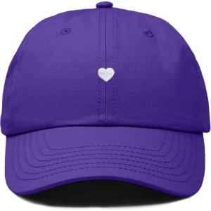 imageDALIX Lil Heart Embroidered Cotton Summer Outdoor Baseball Cap Dad Hat WomensPurple