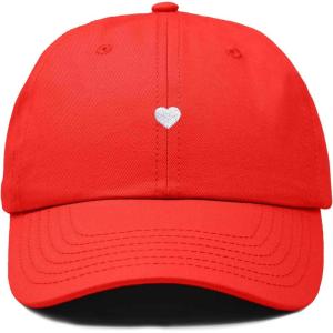 imageDALIX Lil Heart Embroidered Cotton Summer Outdoor Baseball Cap Dad Hat WomensRed
