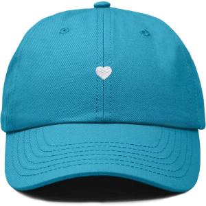 imageDALIX Lil Heart Embroidered Cotton Summer Outdoor Baseball Cap Dad Hat WomensTeal