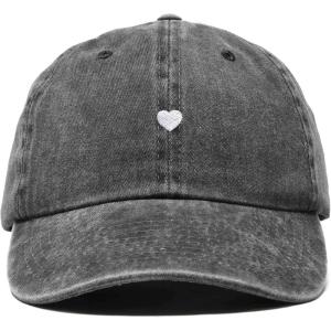 imageDALIX Lil Heart Embroidered Cotton Summer Outdoor Baseball Cap Dad Hat WomensWashed Black