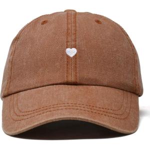 imageDALIX Lil Heart Embroidered Cotton Summer Outdoor Baseball Cap Dad Hat WomensWashed Orange