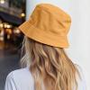 imageDALIX Lil Peace Sign Cotton Embroidered Cotton Cap Outdoor Bucket Hat WomensGolden Cream