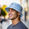 imageDALIX Astronaut Tie Dye Bucket Hat Cotton Embroidery Casual Outdoor Style MensTie Dye Blue