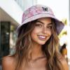 imageDALIX Butterfly Tie Dye Bucket Hat Cotton Embroidery Casual Outdoor Style WomensTie Dye Pink