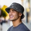 imageDALIX Ghost Tie Dye Bucket Hat Cotton Embroidery Casual Outdoor Style MensTie Dye Black