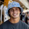 imageDALIX Ghost Tie Dye Bucket Hat Cotton Embroidery Casual Outdoor Style MensTie Dye Blue