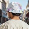 imageDALIX Ghost Tie Dye Bucket Hat Cotton Embroidery Casual Outdoor Style MensTie Dye Green