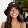 imageDALIX Heartly Ghost Tie Dye Bucket Hat Cotton Embroidery Casual Outdoor Style WomensTie Dye Black
