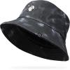 imageDALIX Heartly Ghost Tie Dye Bucket Hat Cotton Embroidery Casual Outdoor Style WomensTie Dye Black
