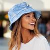 imageDALIX Heartly Ghost Tie Dye Bucket Hat Cotton Embroidery Casual Outdoor Style WomensTie Dye Blue
