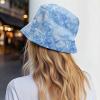 imageDALIX Heartly Ghost Tie Dye Bucket Hat Cotton Embroidery Casual Outdoor Style WomensTie Dye Blue