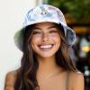 imageDALIX Heartly Ghost Tie Dye Bucket Hat Cotton Embroidery Casual Outdoor Style WomensTie Dye Green