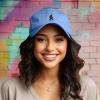 imageDALIX Sasquatch Embroidered Cap Cotton Baseball Summer Cool Dad Hat MensLight Blue