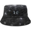imageDALIX Butterfly Tie Dye Bucket Hat Cotton Embroidery Casual Outdoor Style WomensTie Dye Black
