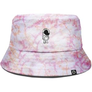 imageDALIX Astronaut Tie Dye Bucket Hat Cotton Embroidery Casual Outdoor Style MensTie Dye Pink