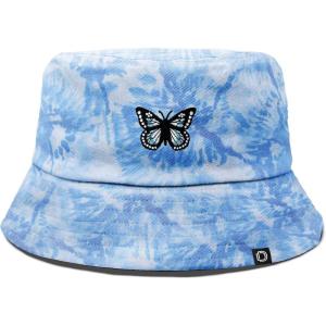 imageDALIX Butterfly Tie Dye Bucket Hat Cotton Embroidery Casual Outdoor Style WomensTie Dye Blue