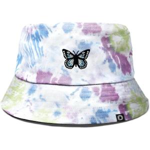 imageDALIX Butterfly Tie Dye Bucket Hat Cotton Embroidery Casual Outdoor Style WomensTie Dye Green