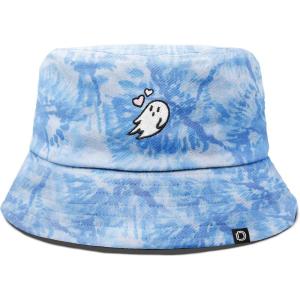 imageDALIX Heartly Ghost Tie Dye Bucket Hat Cotton Embroidery Casual Outdoor Style WomensTie Dye Blue