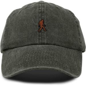 imageDALIX Sasquatch Embroidered Cap Cotton Baseball Summer Cool Dad Hat MensWashed Gray