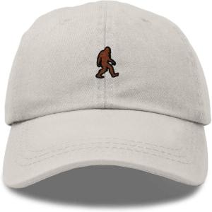 imageDALIX Sasquatch Embroidered Cap Cotton Baseball Summer Cool Dad Hat MensWashed Stone White