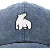 imageDALIX Polar Bear Embroidery Dad Hat Baseball Cap Mens WomensNavy Blue Vintage