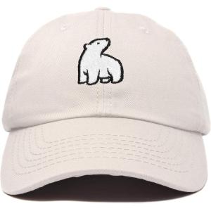 imageDALIX Polar Bear Embroidery Dad Hat Baseball Cap Mens WomensBeige