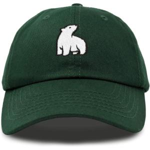 imageDALIX Polar Bear Embroidery Dad Hat Baseball Cap Mens WomensDark Green