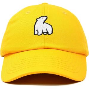 imageDALIX Polar Bear Embroidery Dad Hat Baseball Cap Mens WomensGold