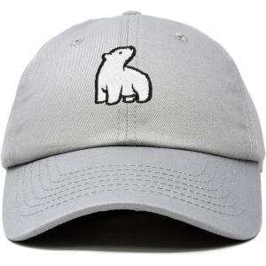 imageDALIX Polar Bear Embroidery Dad Hat Baseball Cap Mens WomensGray